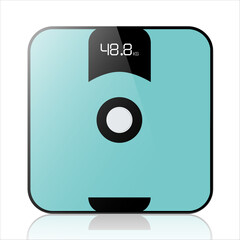 Vector bathroom weight scale icon red and square. Vector illustration