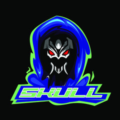 ghost and skul mascot gaming logo