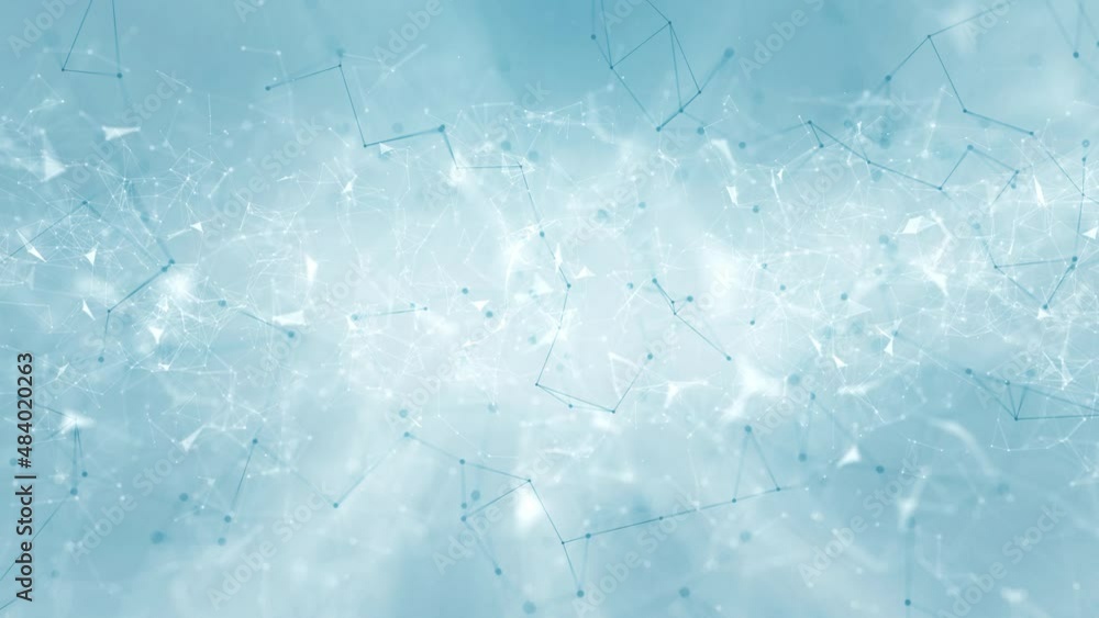 Poster Artistic lines and dots slow motion on blue background.	
 Concept tech loop animation.