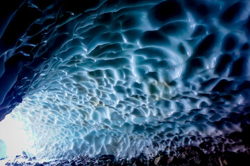 Inside a cold ice cave