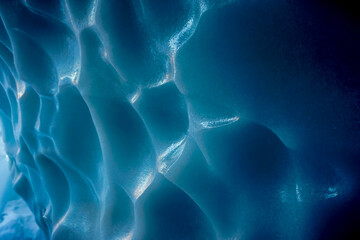 Inside a cold ice cave