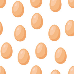 Seamless pattern with chicken egg. Images for food and agricultural industries.