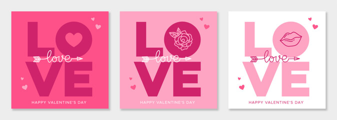 Love. Happy Valentine's day card with love lettering and doodle drawings.
Design for flyers, invitations, posters, brochures, banners. Vector illustration.
