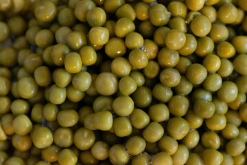 peas close up with view from above