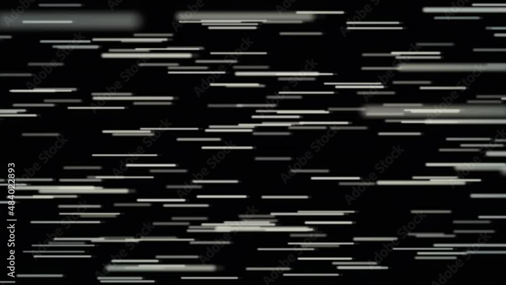 Poster horizontal white lines moving horizontally on a 4k black background with depth of field