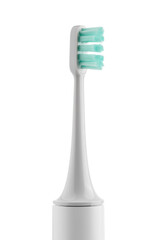 Electric toothbrush on a white background. Electric toothbrush for brushing teeth close-up.