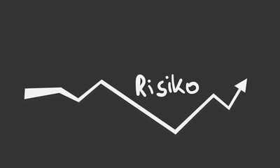 Risiko Entwicklung Volatilit&auml;t Schwankung Schwankungen Kreide Stift Grafik Wei&szlig; Kreidetafel