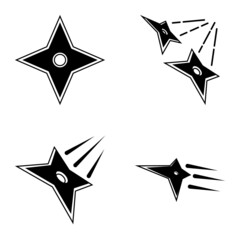 4star Flat Icon Set Isolated On White Background