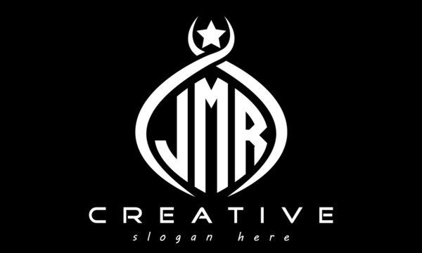 JMR three letters monogram curved oval initial logo design, geometric minimalist modern business shape creative logo, vector template