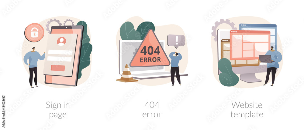 Poster website page interface abstract concept vector illustrations.