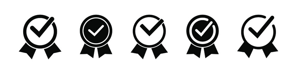 Approved icon, vector isolated illustration. Quality guarantee icon in trendy flat style design. Vector graphic illustration. Suitable for website design, logo, app, and ui.