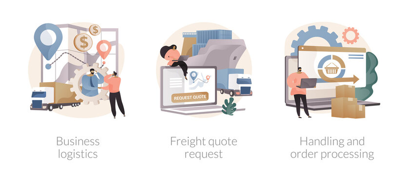 Smart logistics technologies abstract concept vector illustrations.