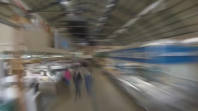 4K Hyperlapse  Sequence of Toronto, Canada - Hyperlapse in St Lawrence Market located in Toronto