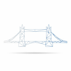 Tower bridge abstract isolated on a white backgrounds, vector illustration 