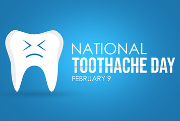 National Toothache Day February 9 Abstract Background with Tooth Face. Latest Toothache backdrop wallpaper and post