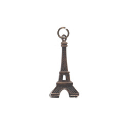 keychain with eiffel tower isolated on white background