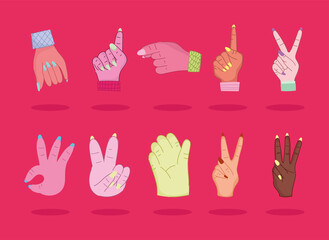 Fototapeta premium female hands signals