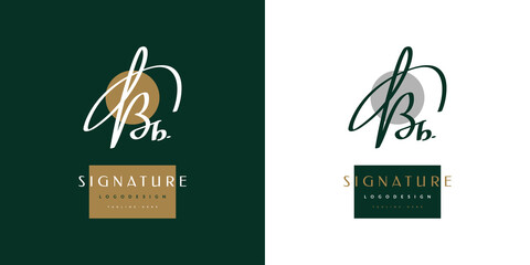 BB Initial Logo Design with Handwriting Style. BB Signature Logo or Symbol for Wedding, Fashion, Jewelry, Boutique, Botanical, Floral and Business Identity