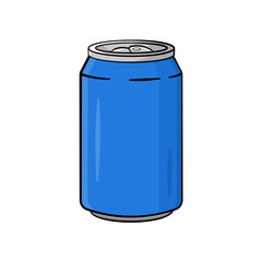 Blue can isolated. Cartoon. Vector illustration. Isolated on white background