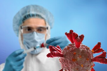 Flurona coronavirus variant. Covid-19 mutation. Coronavirus SARS-CoV-2 Omicron infection. New strain