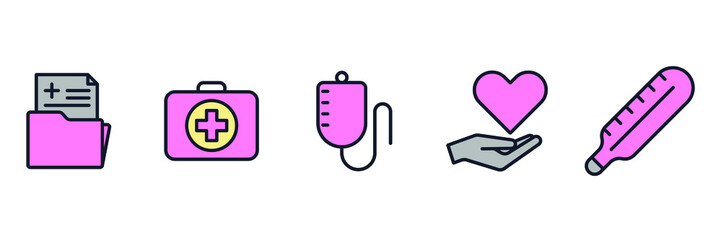 Medicine and Health elements set icon symbol template for graphic and web design collection logo vector illustration