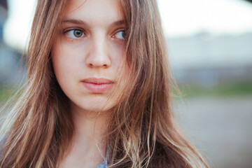 Portrait of a young beautiful girl