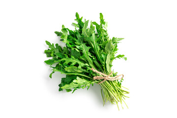 Arugula isolated on white background. A bunch of arugula