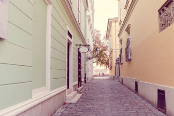 narrow street in Budapest