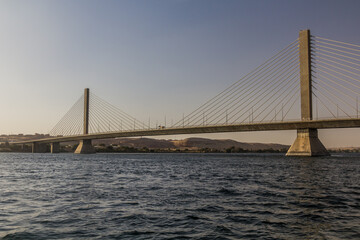 New Aswan Bridge over the river Nile, Egypt.
