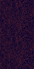 Elegant seamless pattern with leaves and curls. Luxury floral background. Vector illustration.