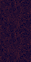 Elegant seamless pattern with leaves and curls. Luxury floral background. Vector illustration.