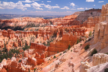 The shades of the hoodoos in the orange Bryce Canyon National Park