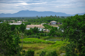Fototapeta na wymiar Greenery rural settlements scenery in Besut, Terengganu, Malaysia