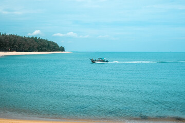 Fototapeta na wymiar Beautiful beach scenery which is located in Bukit Keluang, Besut, Terengganu, Malaysia.