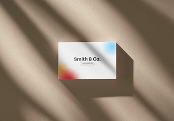 Business Card Stack Mockup with Shadows