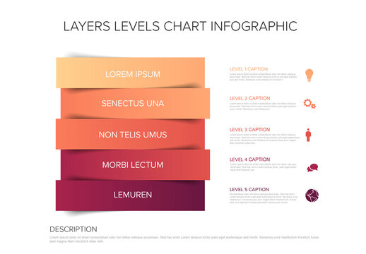 Red Layers Levels Infographic Template