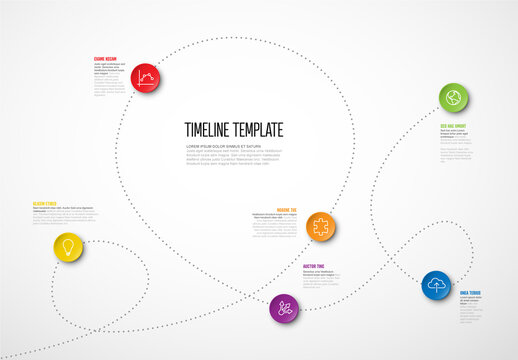 Infographic Dotted Curved Timeline Template