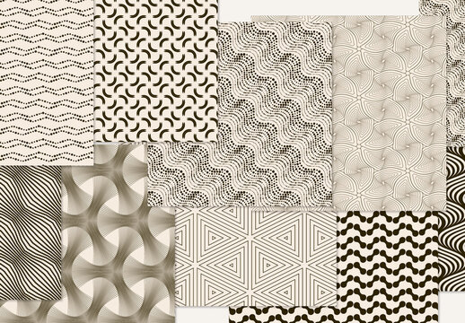 Set of Simple Retro Geometric Patterns