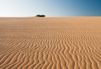 Natural landscape with dunes in the desert. Guajira, Colombia.