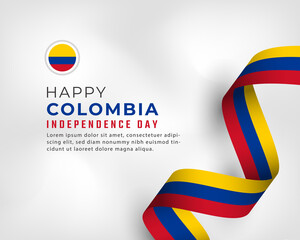 Happy Colombia Independence Day July 20th Celebration Vector Design Illustration. Template for Poster, Banner, Advertising, Greeting Card or Print Design Element