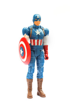 Goiânia, Brazil - January, 31, 2022: Captain America Character toy.