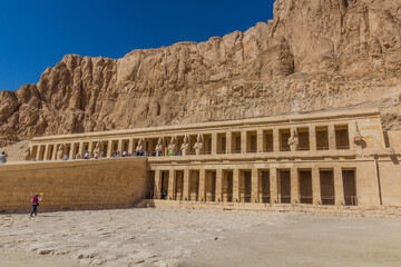 LUXOR, EGYPT - FEB 18, 2019: Temple of Hatshepsut at the Luxor's West bank, Egypt