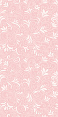Elegant seamless pattern with leaves and curls. Luxury floral background. Vector illustration.