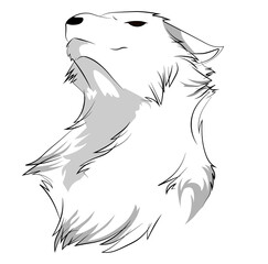 Alpha Wolf Head Clip Art and Illustration