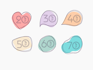 Collection of sales . set of colored communication bubbles, vector illustration. Trends 2022