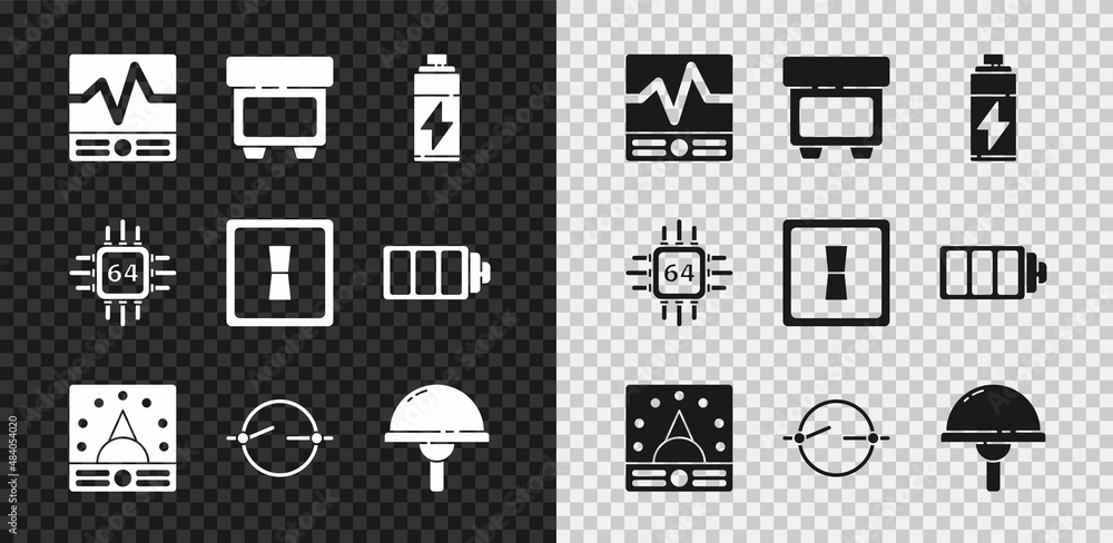 Poster set electrical measuring instruments, fuse, battery, ampere meter, multimeter, voltmeter, circuit sc