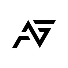 Letter AG minimal monogram logo design