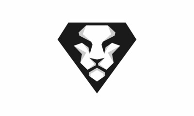 Lion Head Silhouette logo vector image