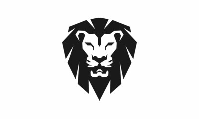 lion head silhouette logo vector image