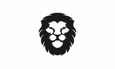 Head lion silhouette logo vector image